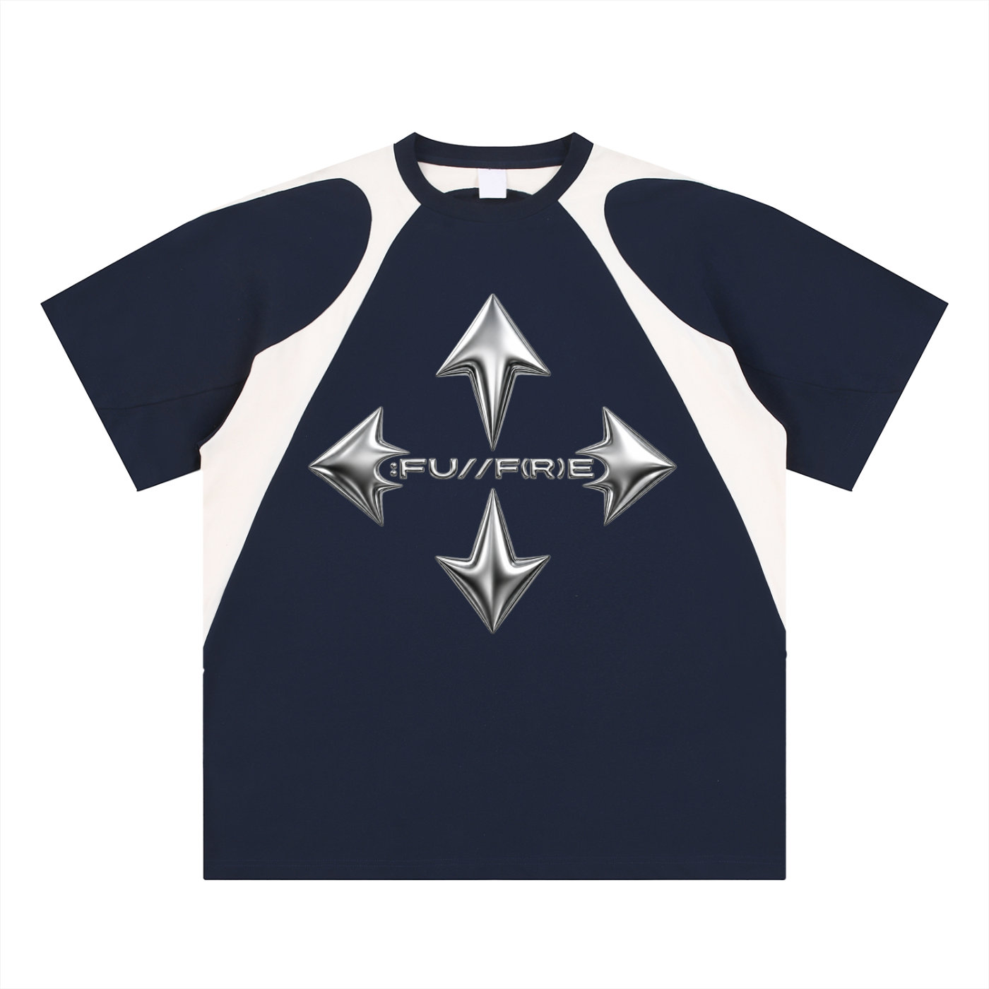 Contrast Panel Cotton T-Shirt