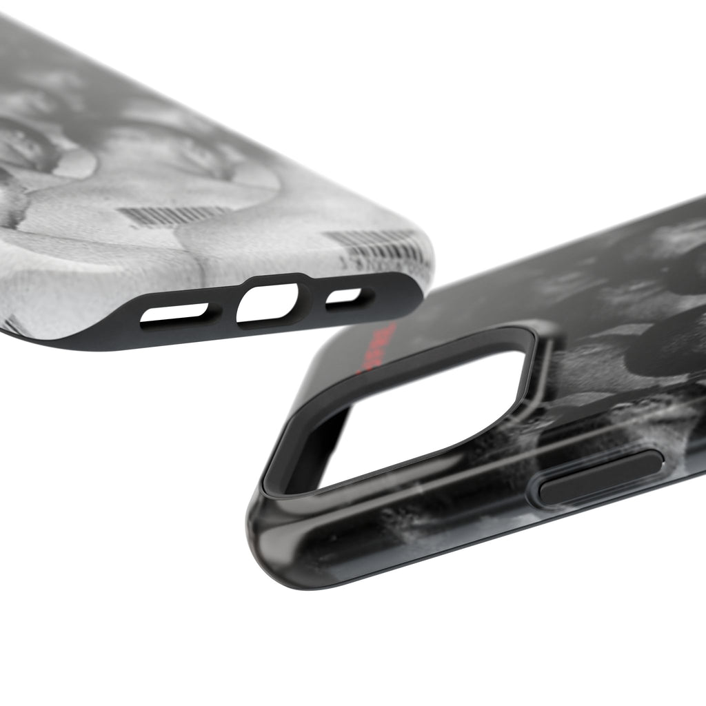 iPhone Magnetic Impact Case — Barcode Heads Monochrome Art Design