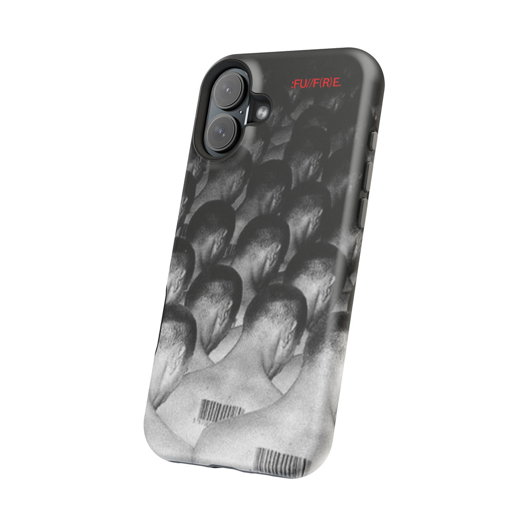 iPhone Magnetic Impact Case — Barcode Heads Monochrome Art Design