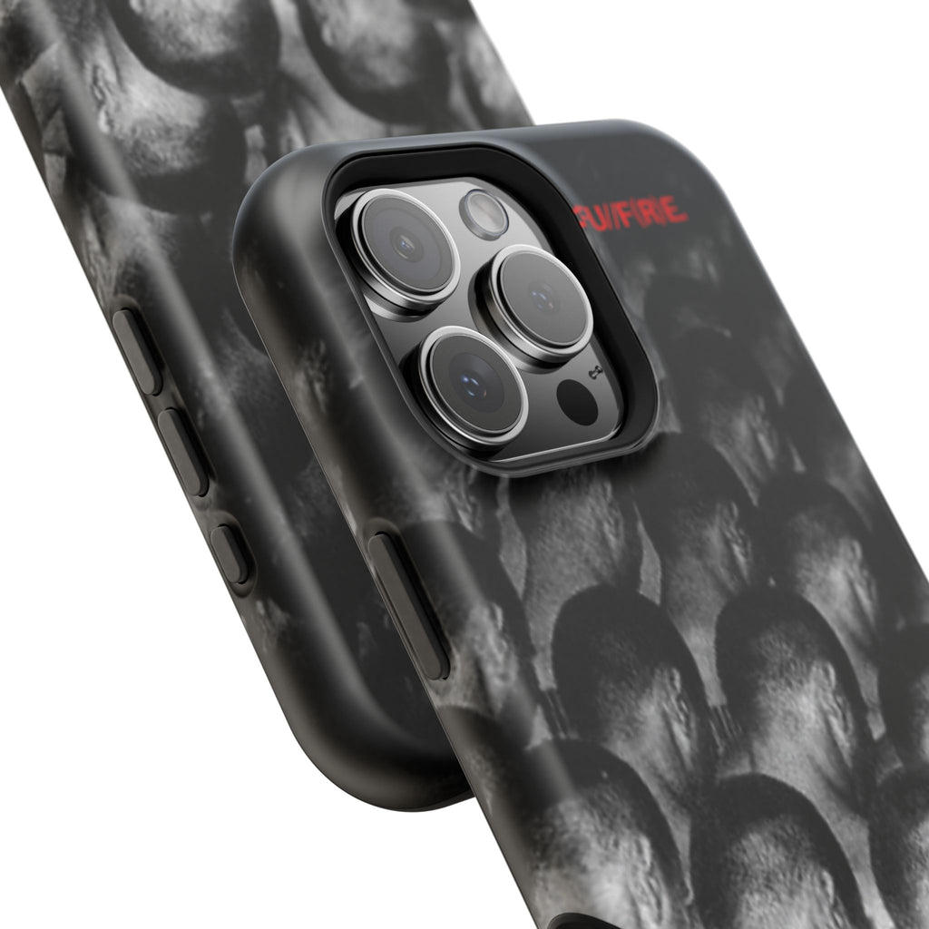 iPhone Magnetic Impact Case — Barcode Heads Monochrome Art Design
