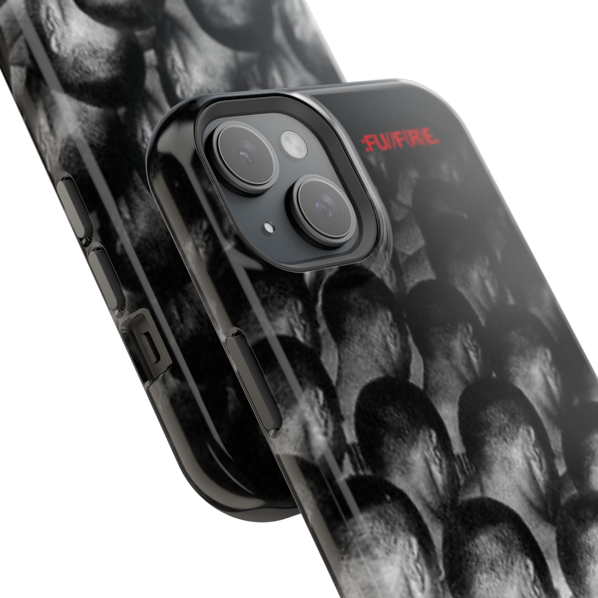 iPhone Magnetic Impact Case — Barcode Heads Monochrome Art Design