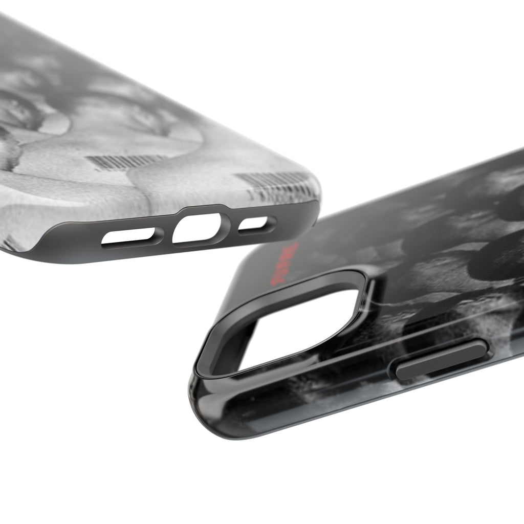 iPhone Magnetic Impact Case — Barcode Heads Monochrome Art Design