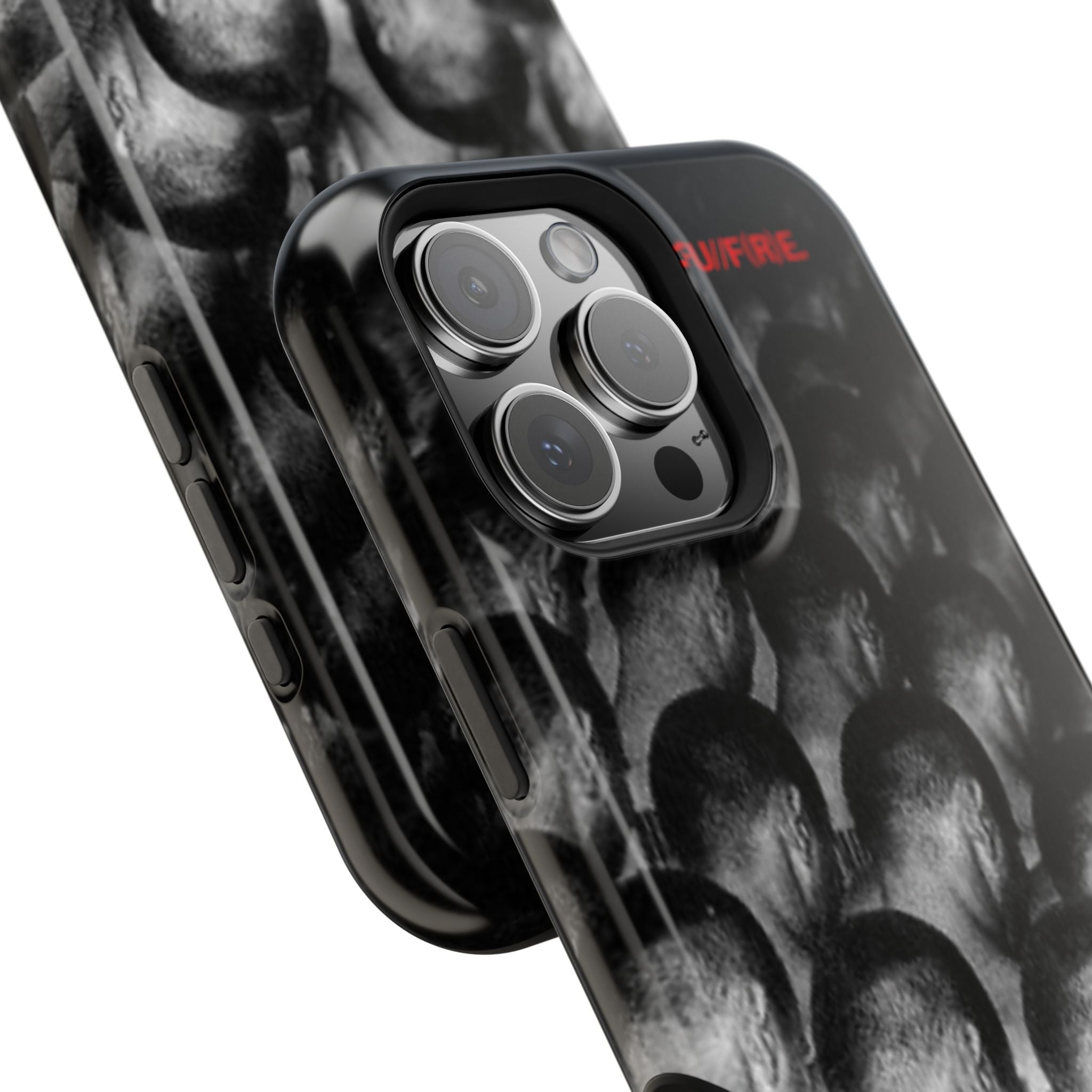 iPhone Magnetic Impact Case — Barcode Heads Monochrome Art Design