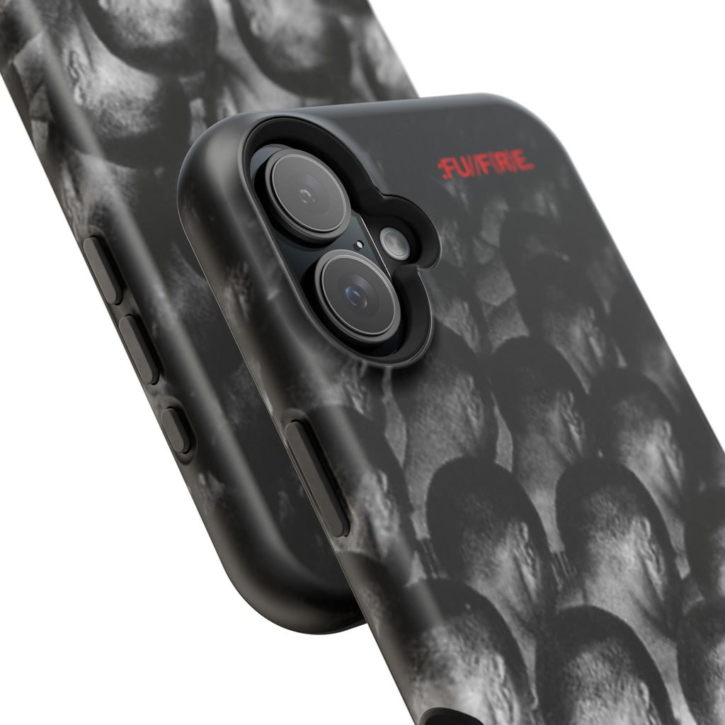 iPhone Magnetic Impact Case — Barcode Heads Monochrome Art Design