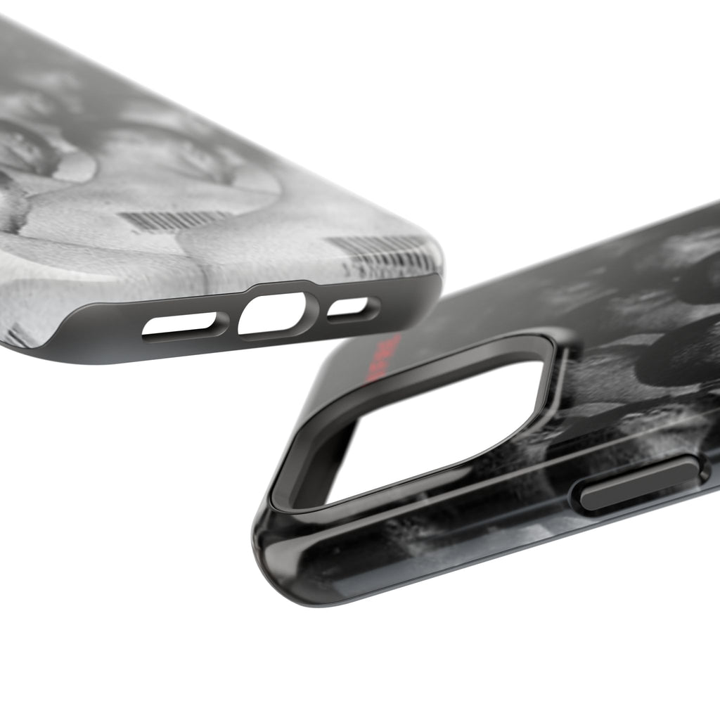 iPhone Magnetic Impact Case — Barcode Heads Monochrome Art Design