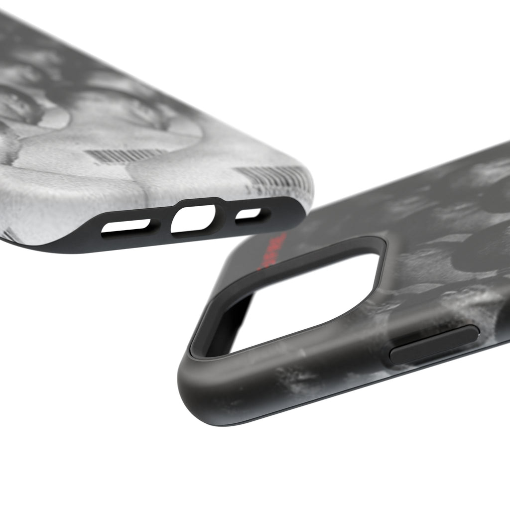 iPhone Magnetic Impact Case — Barcode Heads Monochrome Art Design