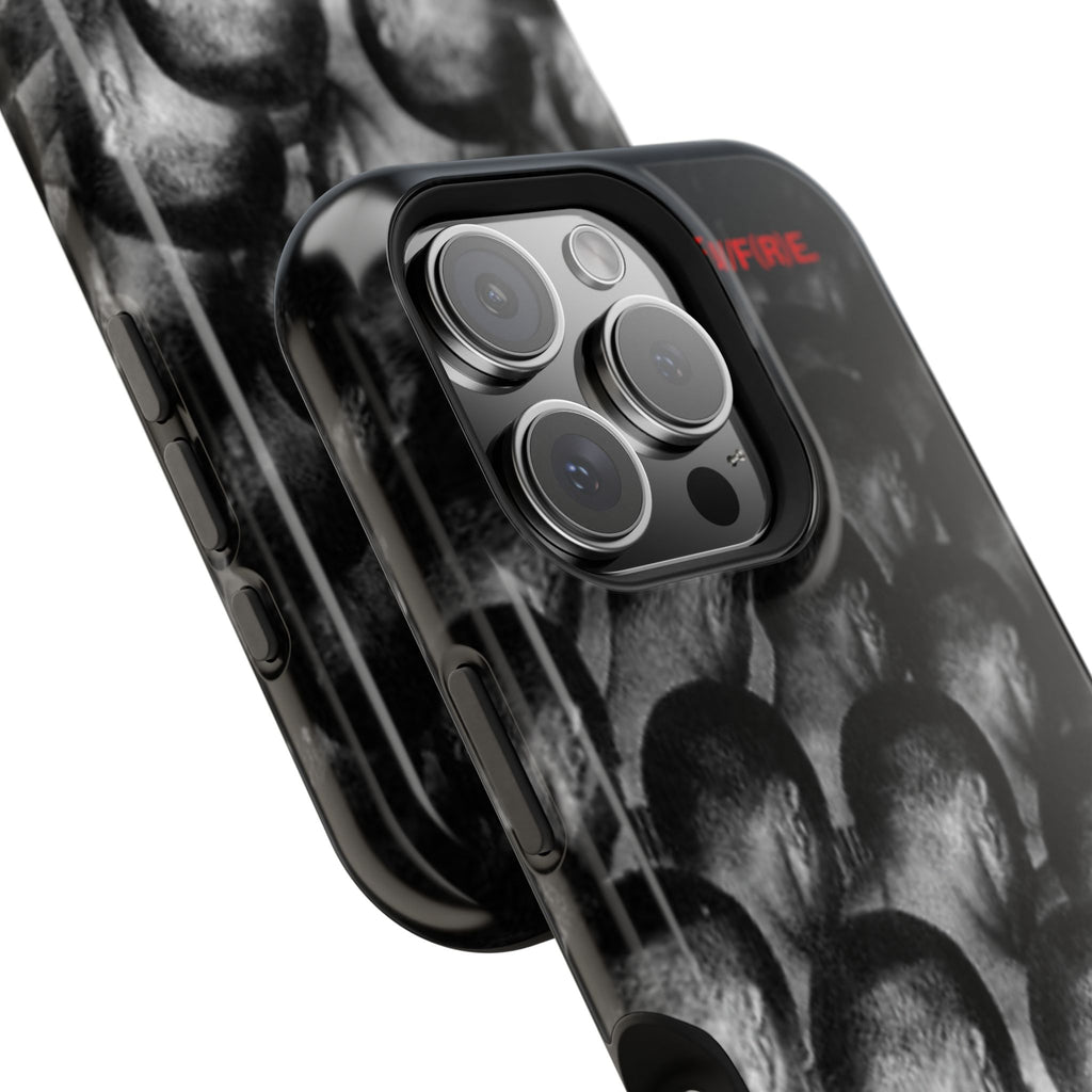 iPhone Magnetic Impact Case — Barcode Heads Monochrome Art Design