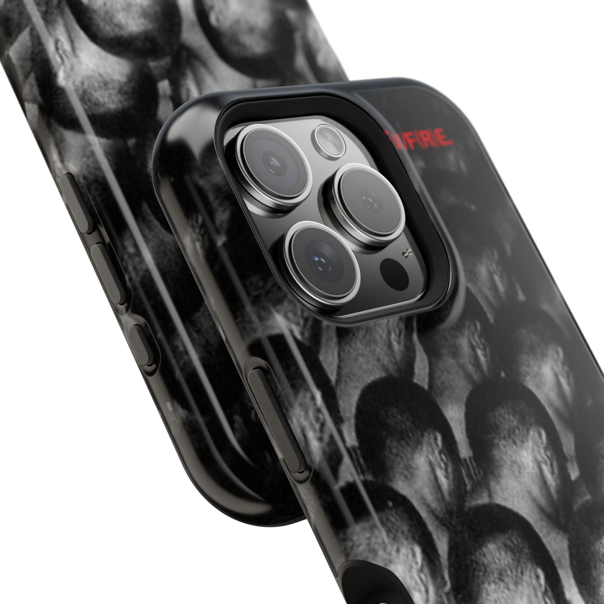 iPhone Magnetic Impact Case — Barcode Heads Monochrome Art Design