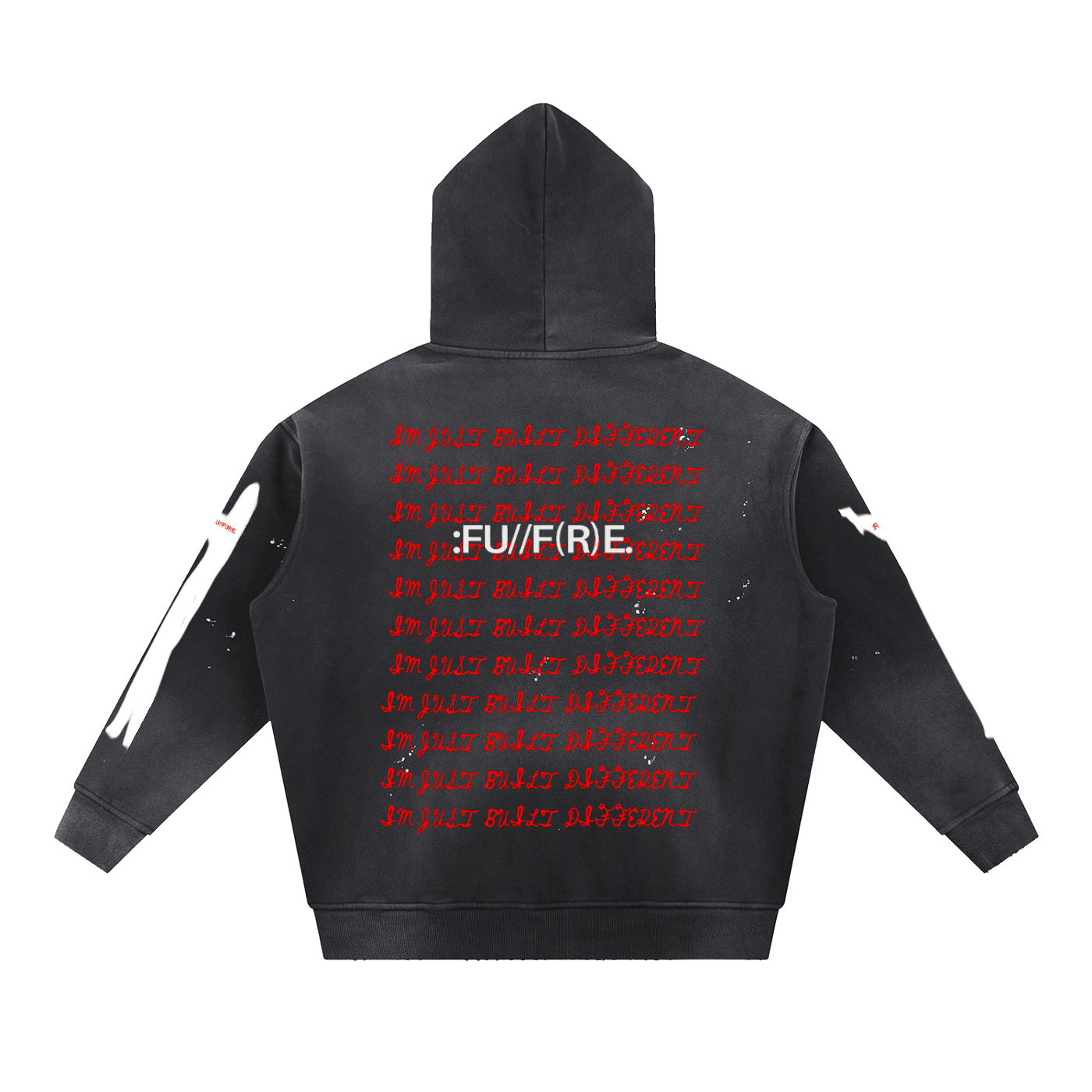 Vintage Washed Frayed Fleece Hoodie