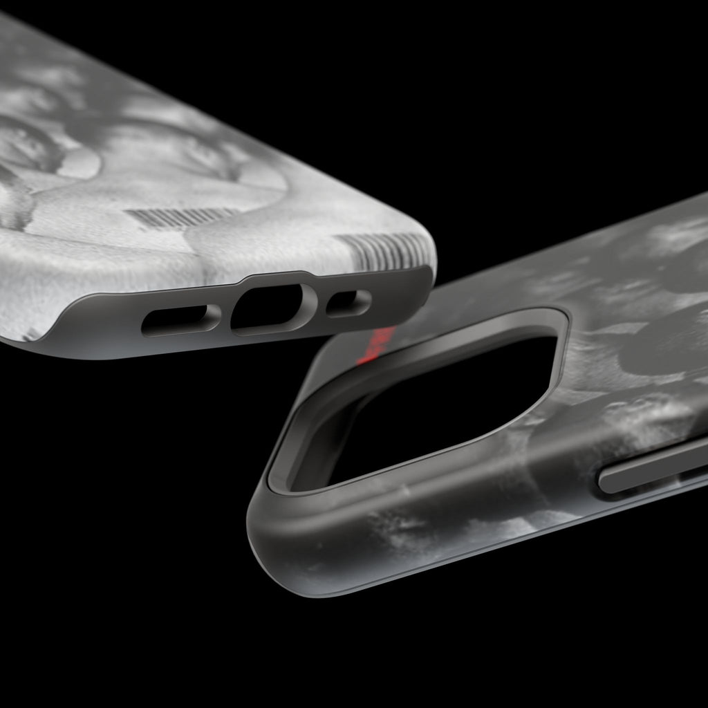 iPhone Magnetic Impact Case — Barcode Heads Monochrome Art Design