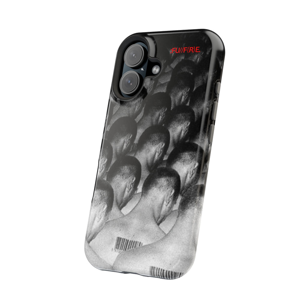 iPhone Magnetic Impact Case — Barcode Heads Monochrome Art Design