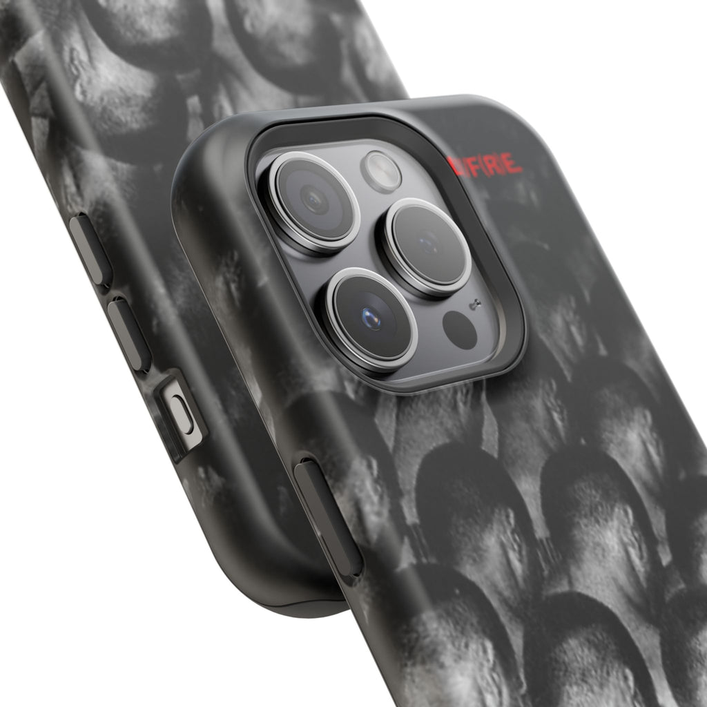 iPhone Magnetic Impact Case — Barcode Heads Monochrome Art Design