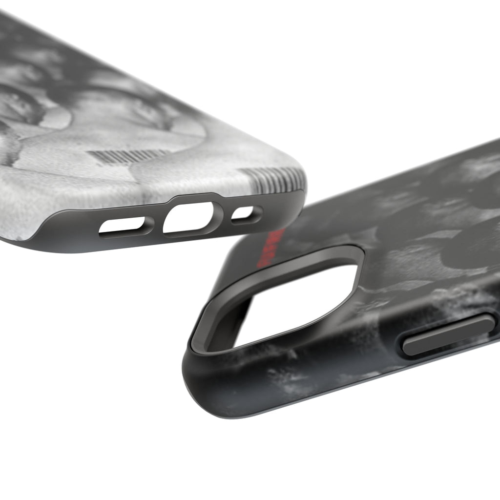 iPhone Magnetic Impact Case — Barcode Heads Monochrome Art Design