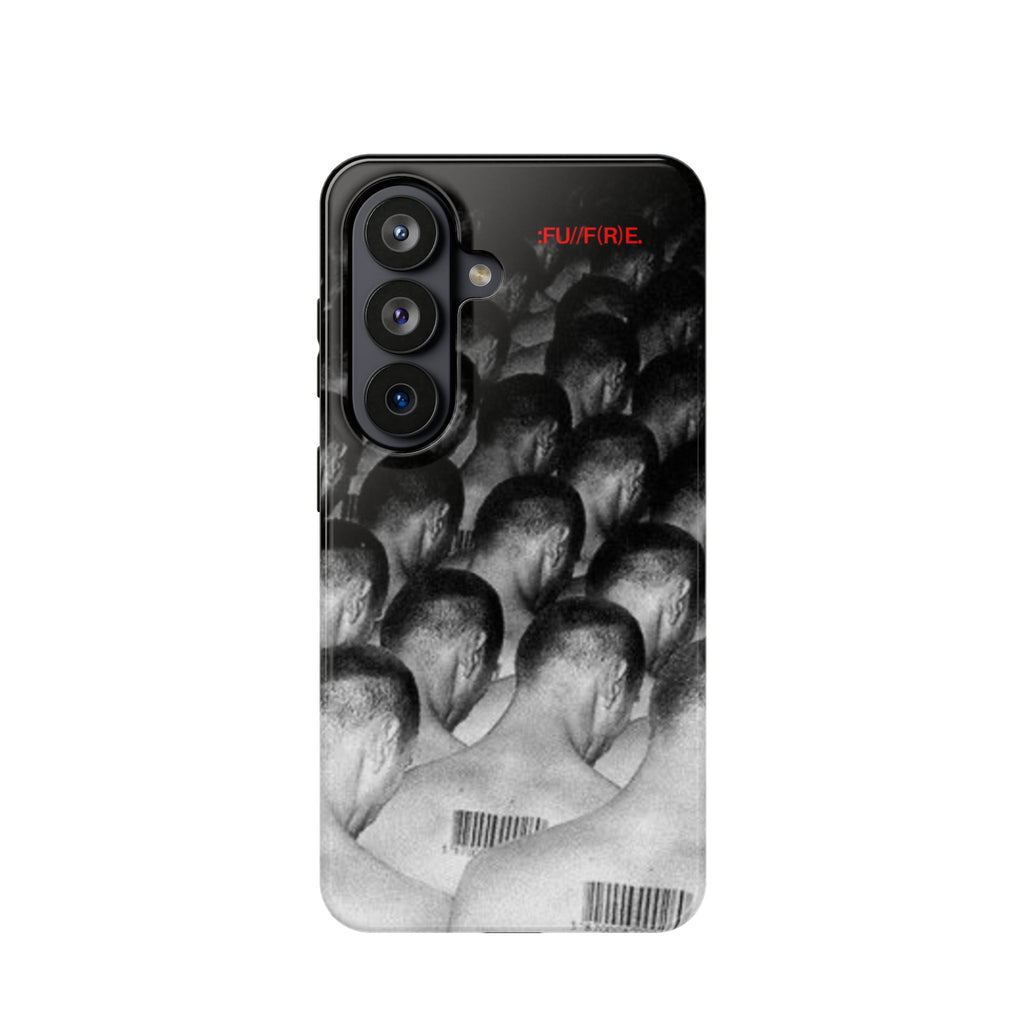 iPhone Magnetic Impact Case — Barcode Heads Monochrome Art Design