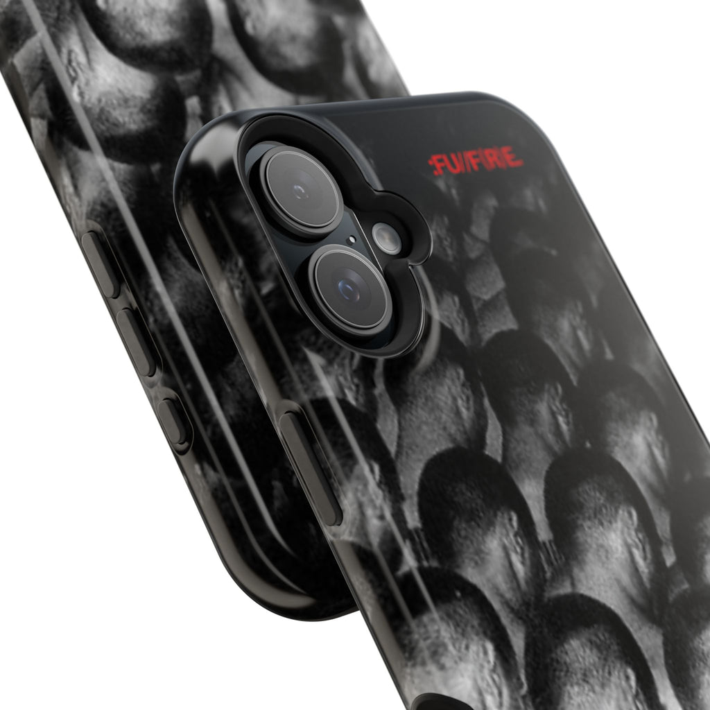 iPhone Magnetic Impact Case — Barcode Heads Monochrome Art Design