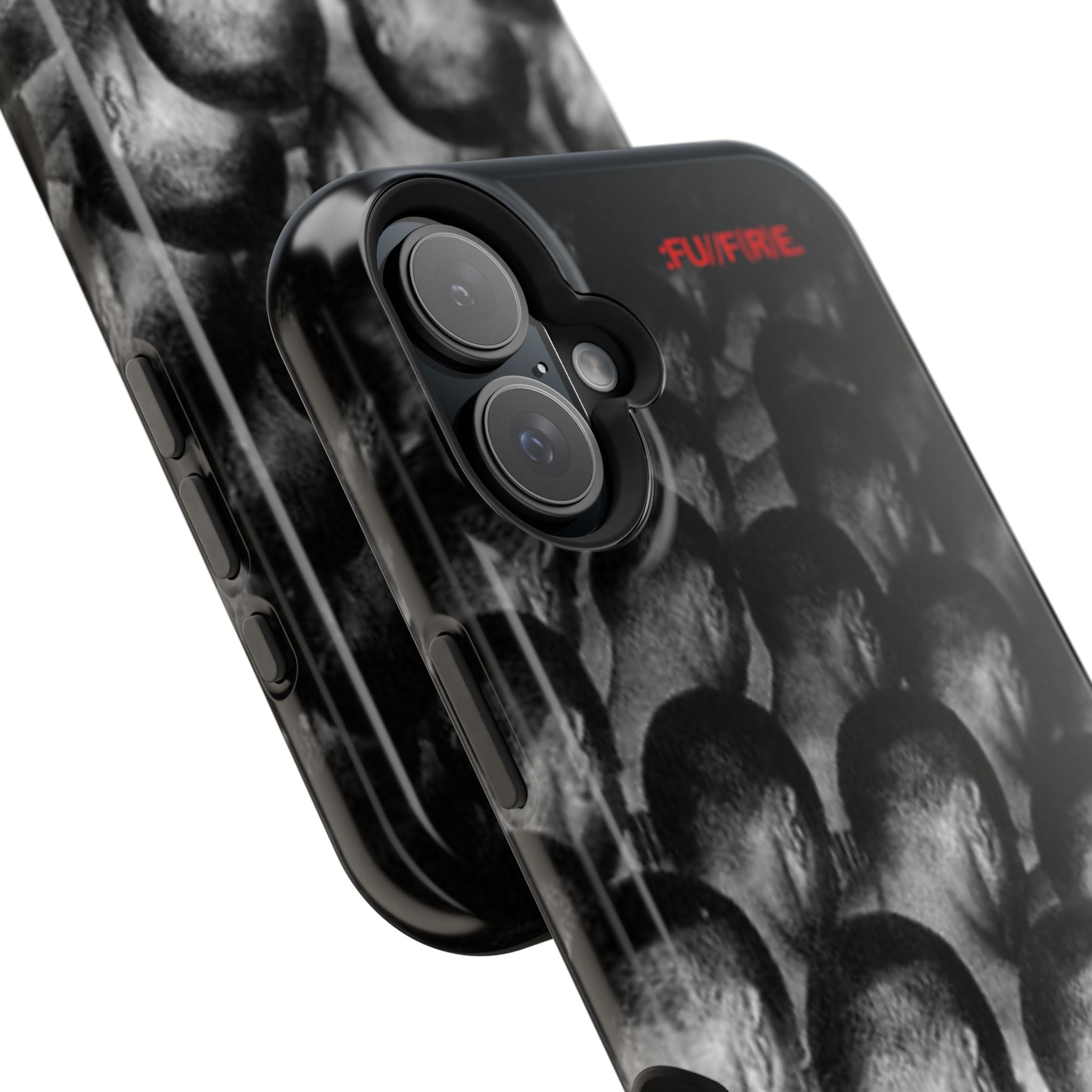 iPhone Magnetic Impact Case — Barcode Heads Monochrome Art Design