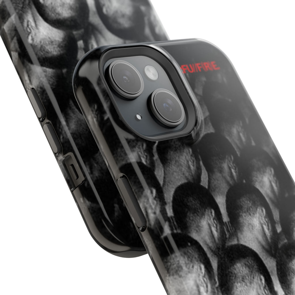 iPhone Magnetic Impact Case — Barcode Heads Monochrome Art Design