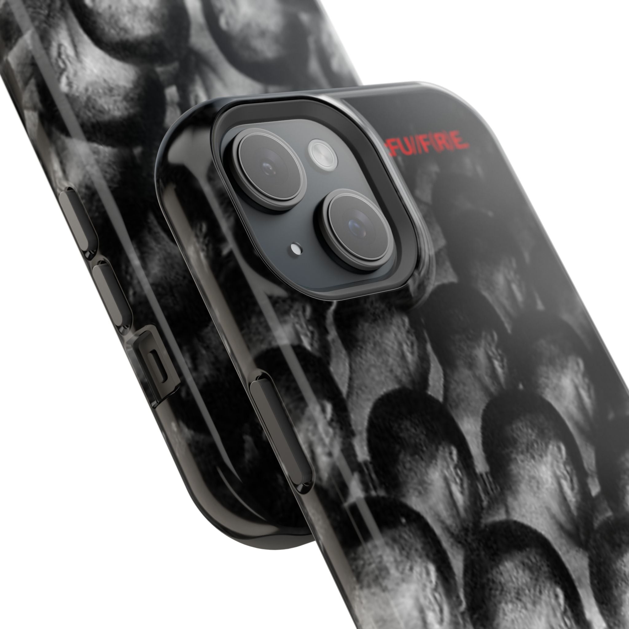 iPhone Magnetic Impact Case — Barcode Heads Monochrome Art Design