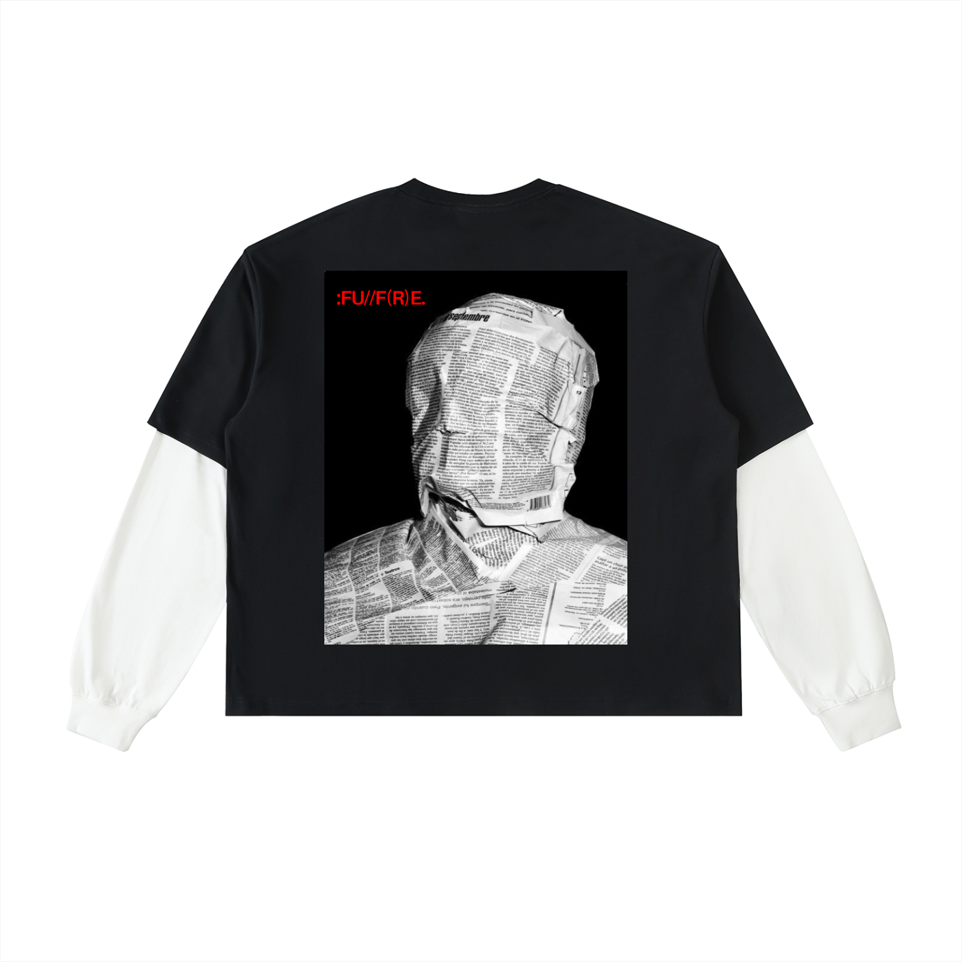 Layered Contrast Sleeve Cotton T-Shirt