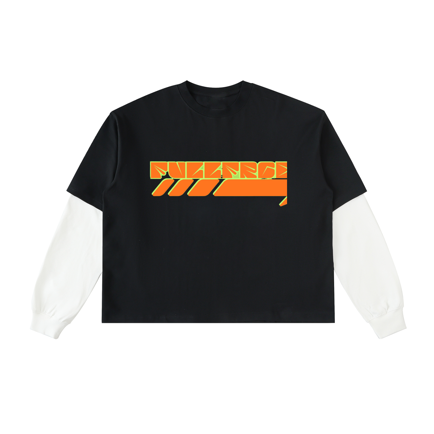 Layered Contrast Sleeve Cotton T-Shirt