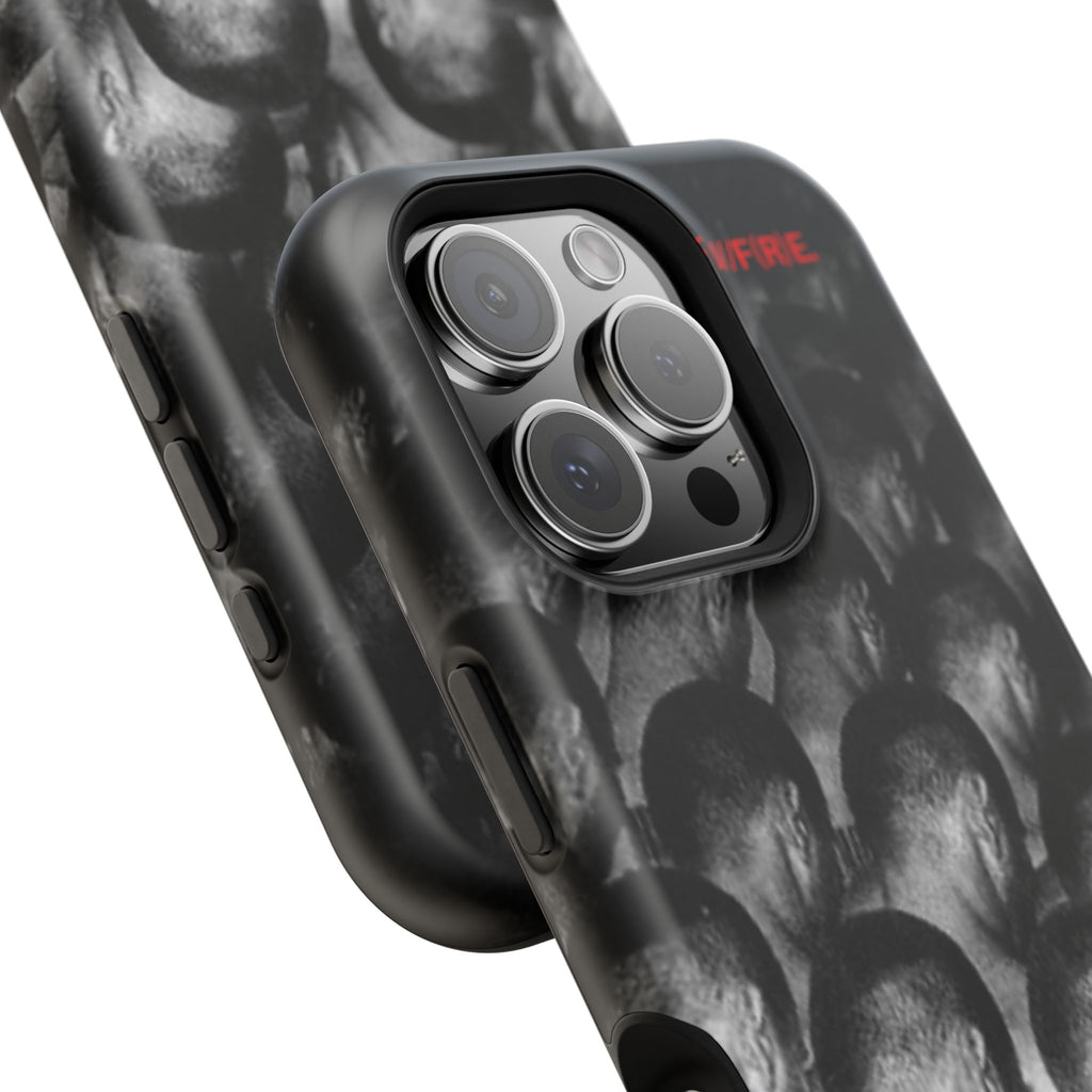 iPhone Magnetic Impact Case — Barcode Heads Monochrome Art Design