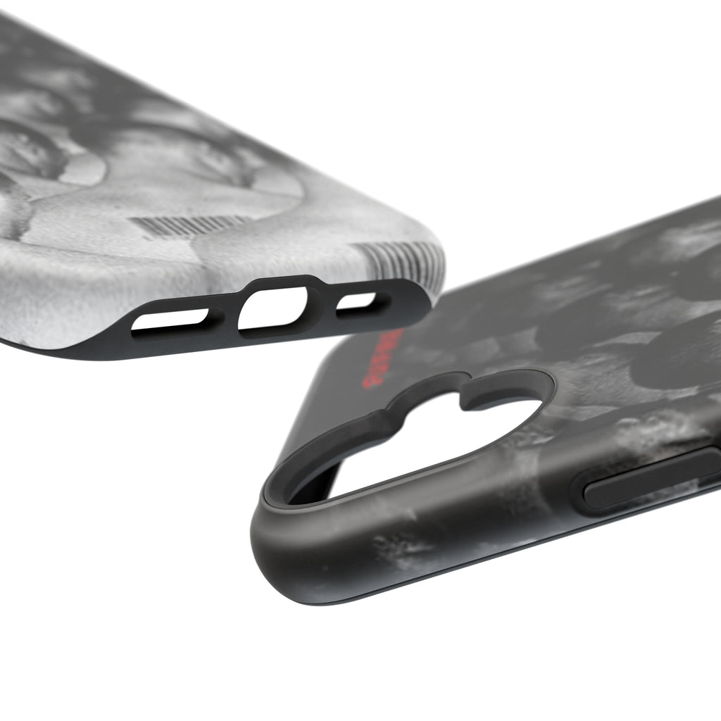 iPhone Magnetic Impact Case — Barcode Heads Monochrome Art Design