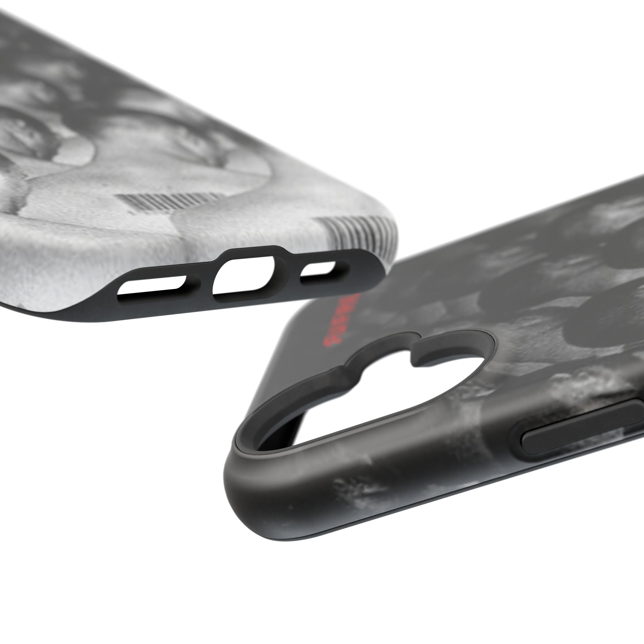 iPhone Magnetic Impact Case — Barcode Heads Monochrome Art Design