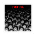 Square Sticker — FU/F(R)E Black & Red Repetitive Head Design