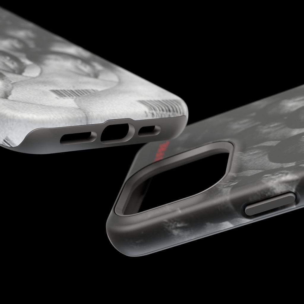 iPhone Magnetic Impact Case — Barcode Heads Monochrome Art Design