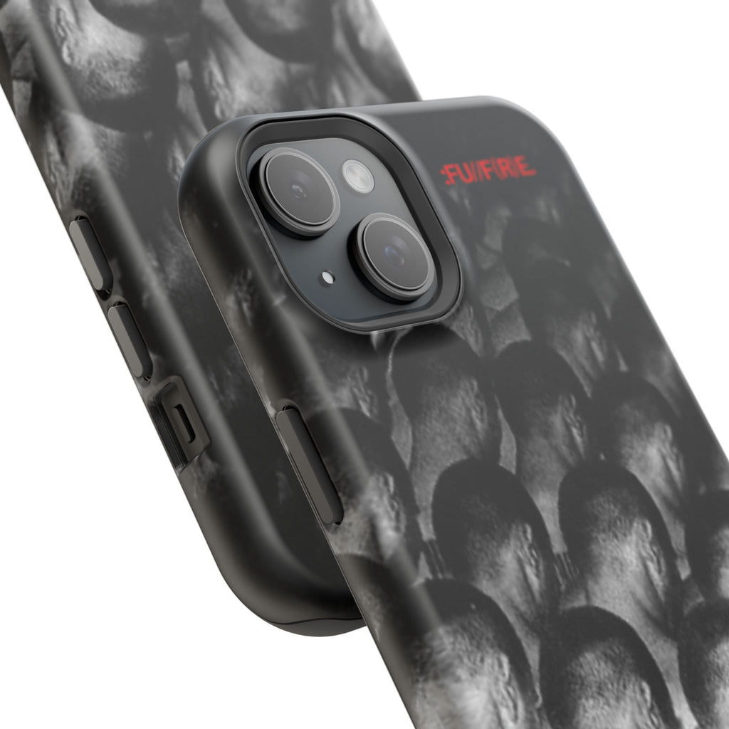 iPhone Magnetic Impact Case — Barcode Heads Monochrome Art Design