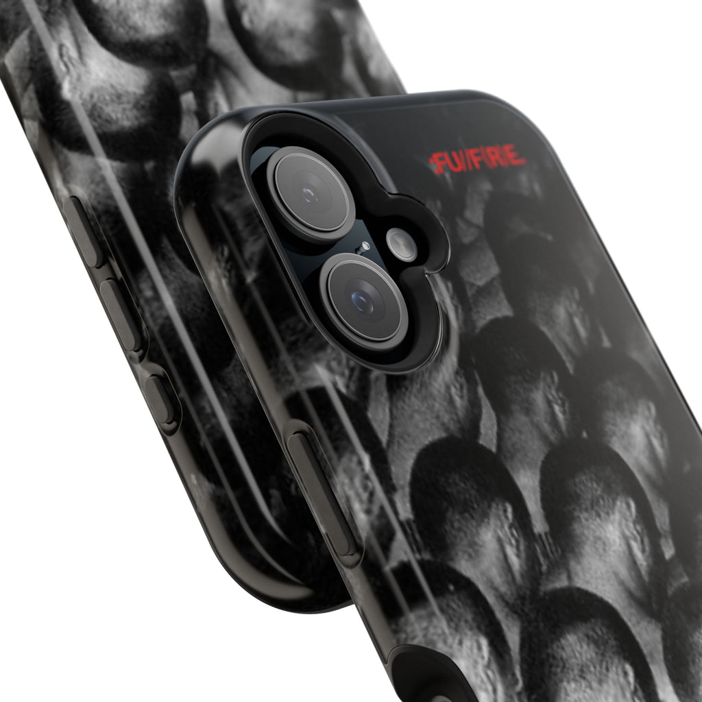 iPhone Magnetic Impact Case — Barcode Heads Monochrome Art Design