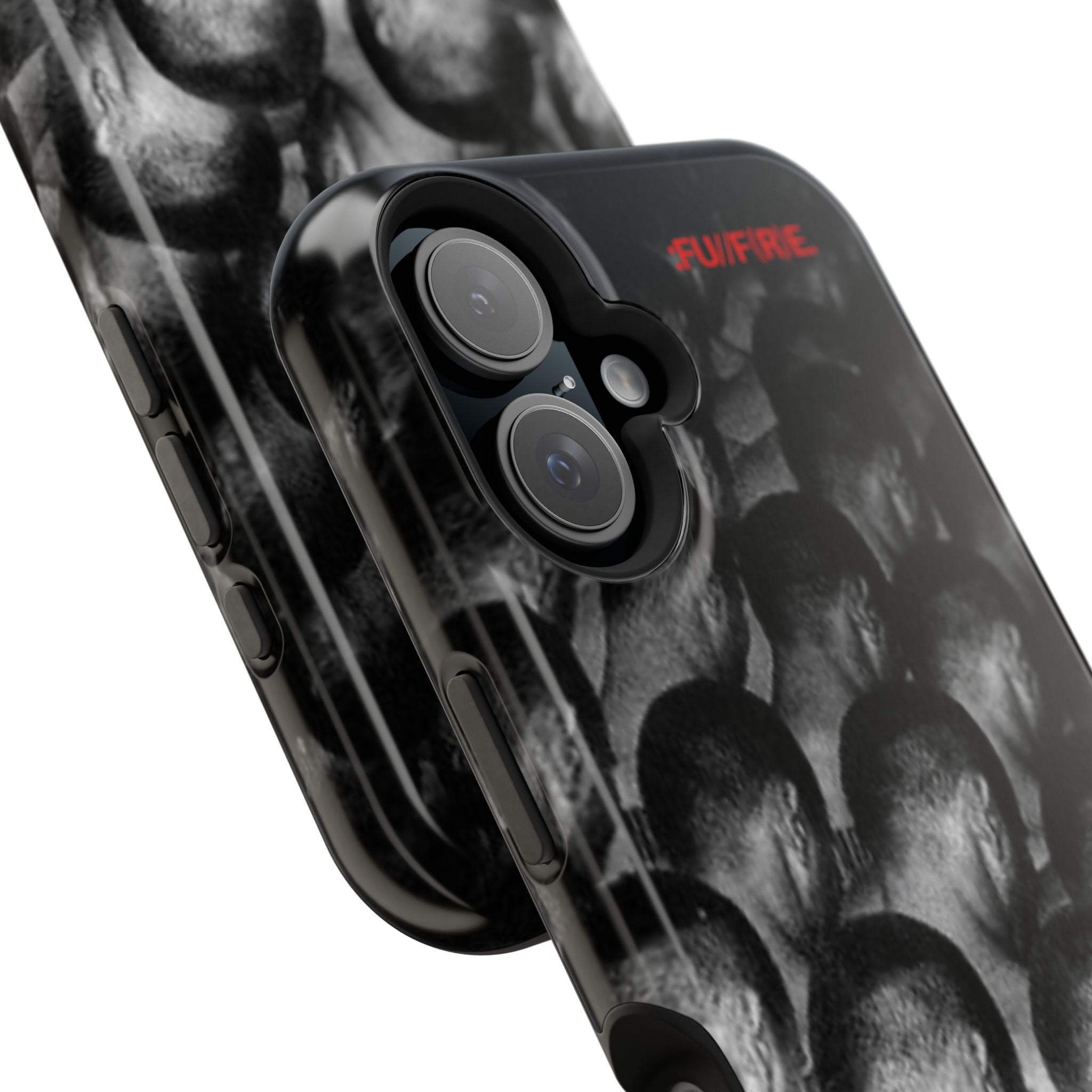 iPhone Magnetic Impact Case — Barcode Heads Monochrome Art Design