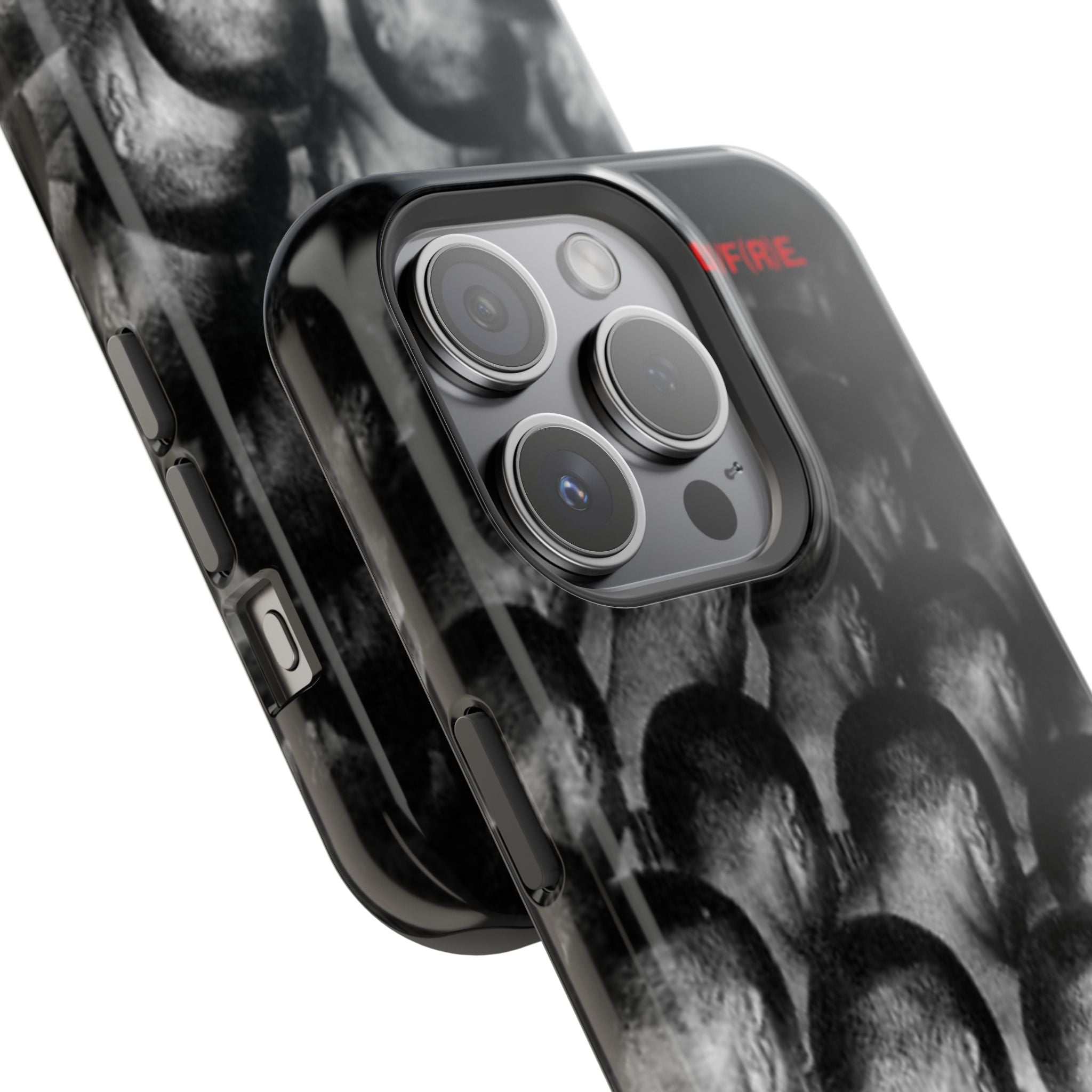 iPhone Magnetic Impact Case — Barcode Heads Monochrome Art Design