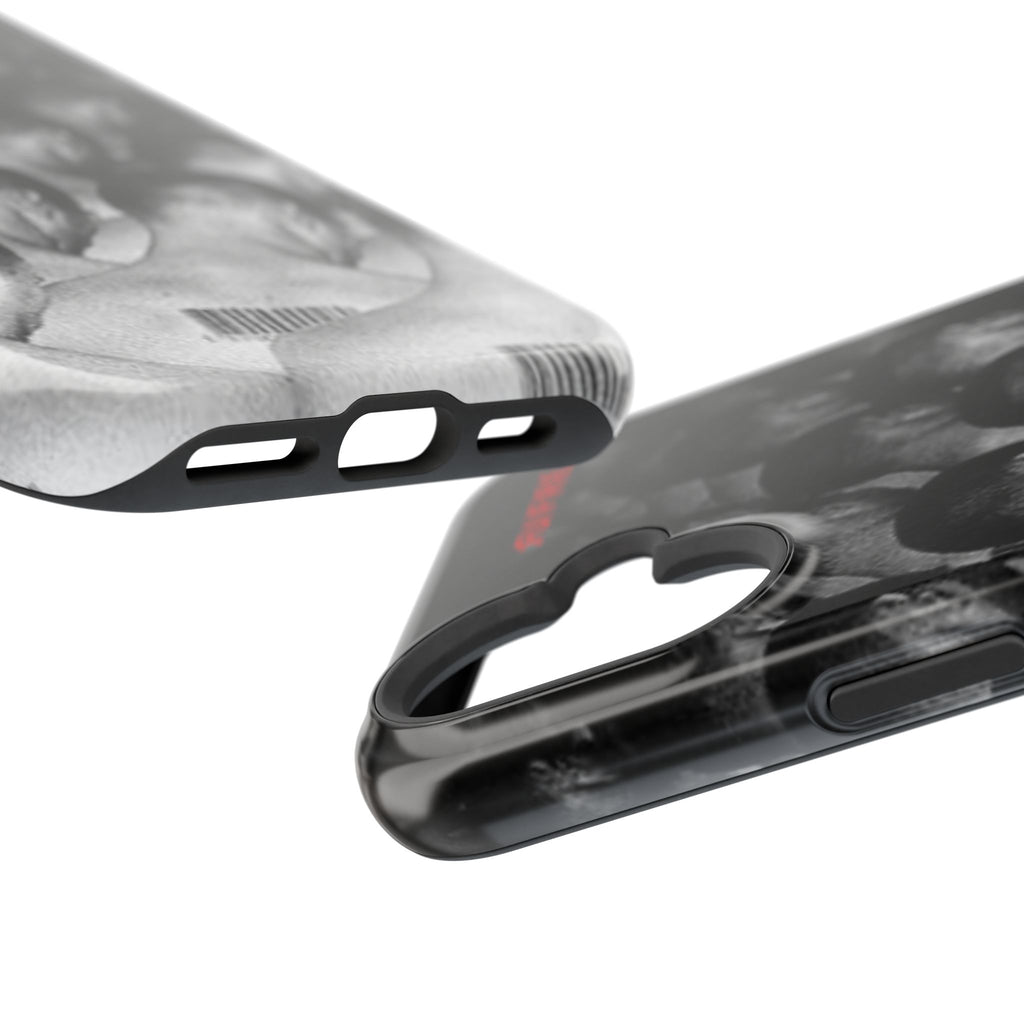 iPhone Magnetic Impact Case — Barcode Heads Monochrome Art Design