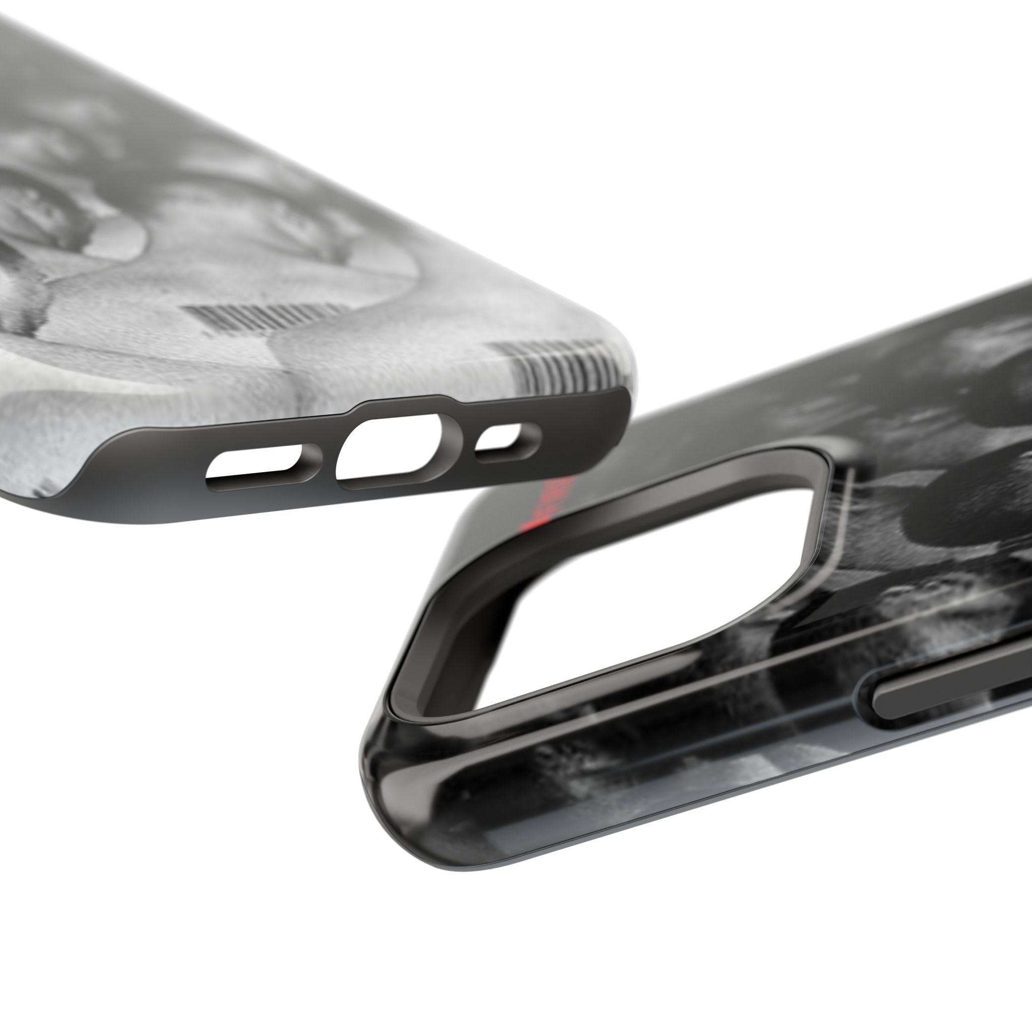 iPhone Magnetic Impact Case — Barcode Heads Monochrome Art Design