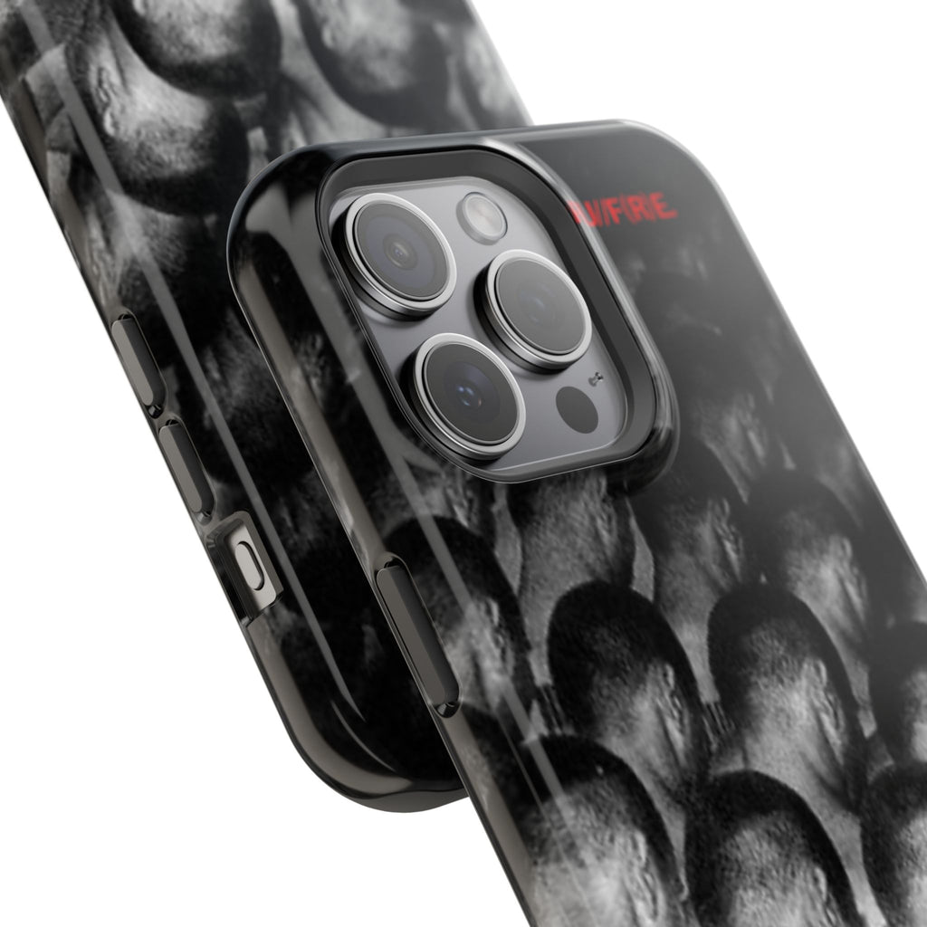 iPhone Magnetic Impact Case — Barcode Heads Monochrome Art Design