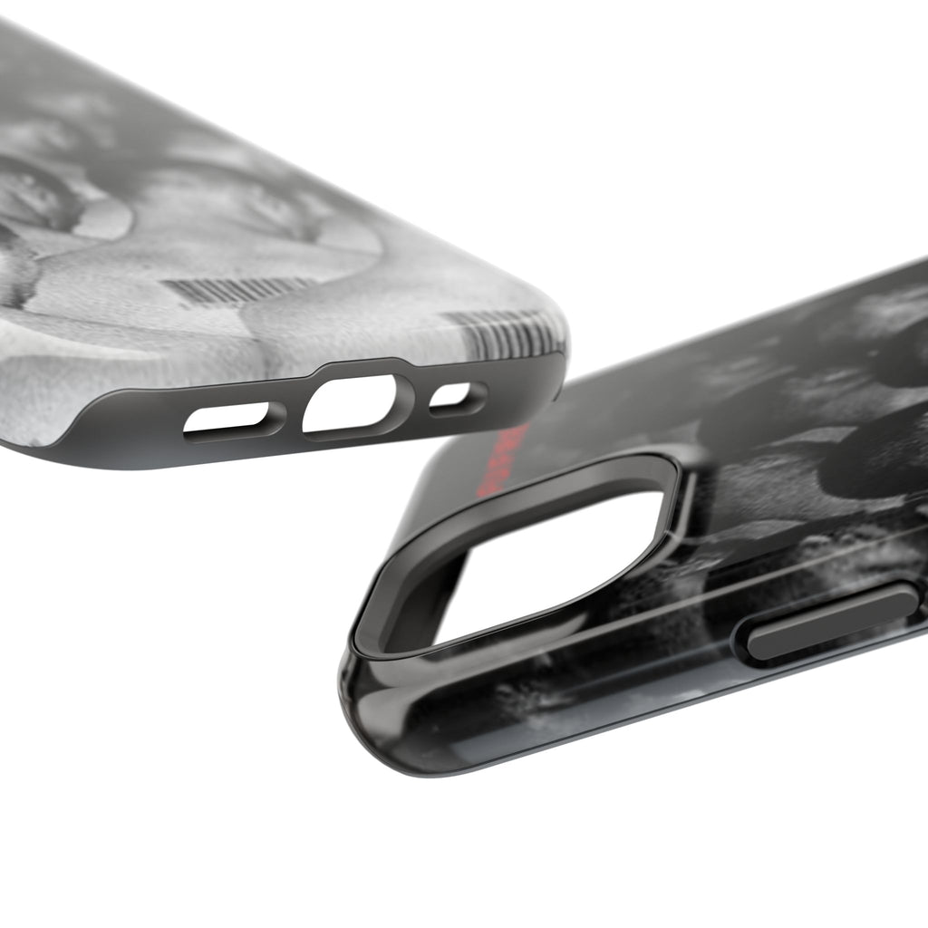 iPhone Magnetic Impact Case — Barcode Heads Monochrome Art Design