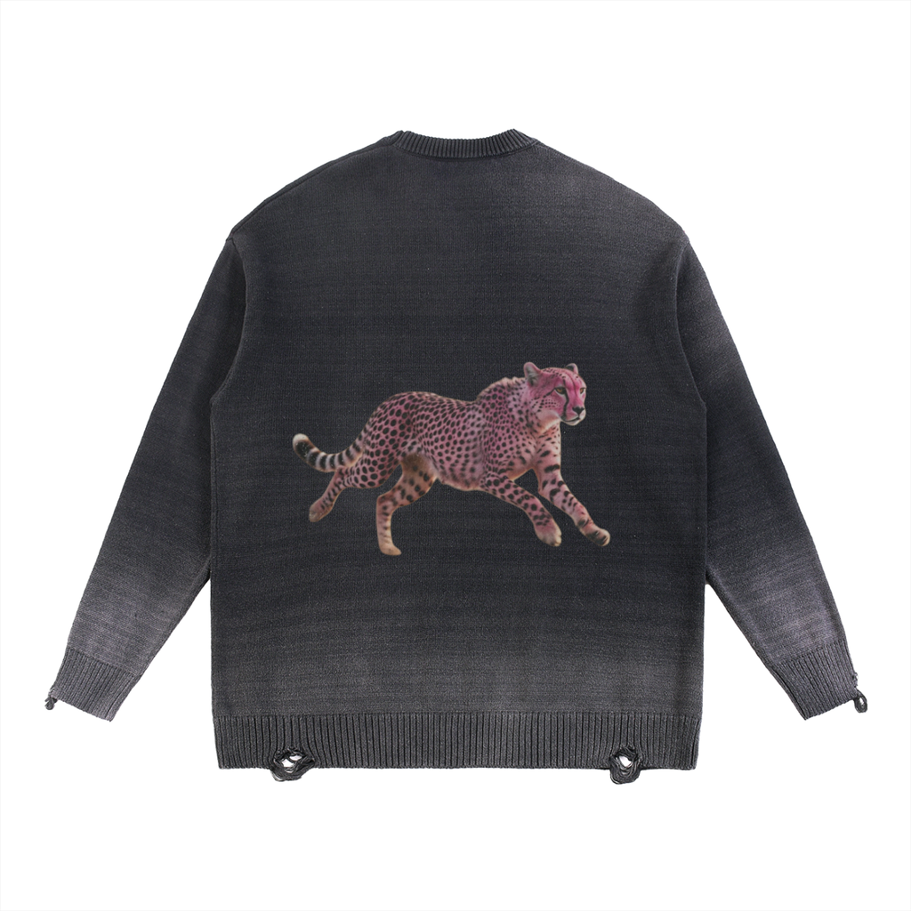 Sun Fade Distressed Ripped Crewneck sweater