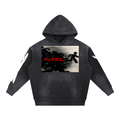 Vintage Washed Frayed Fleece Hoodie