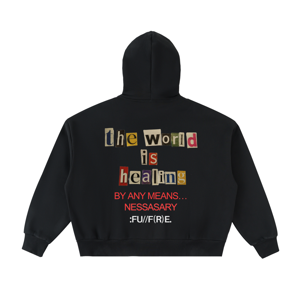 Fleeced Full-Zip Boxy Hoodie