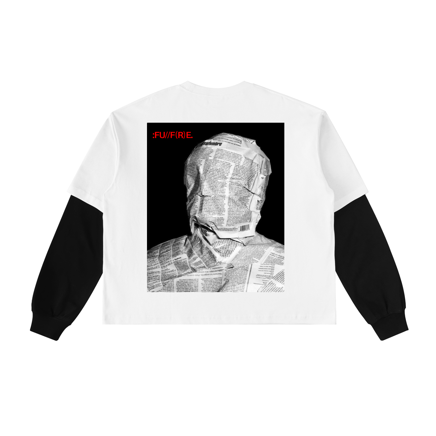 Layered Contrast Sleeve Cotton T-Shirt