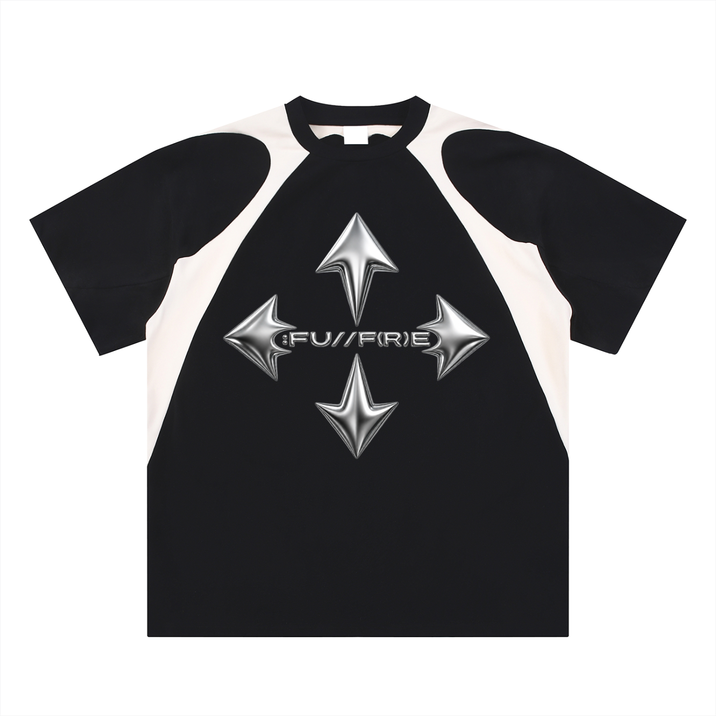 Contrast Panel Cotton T-Shirt